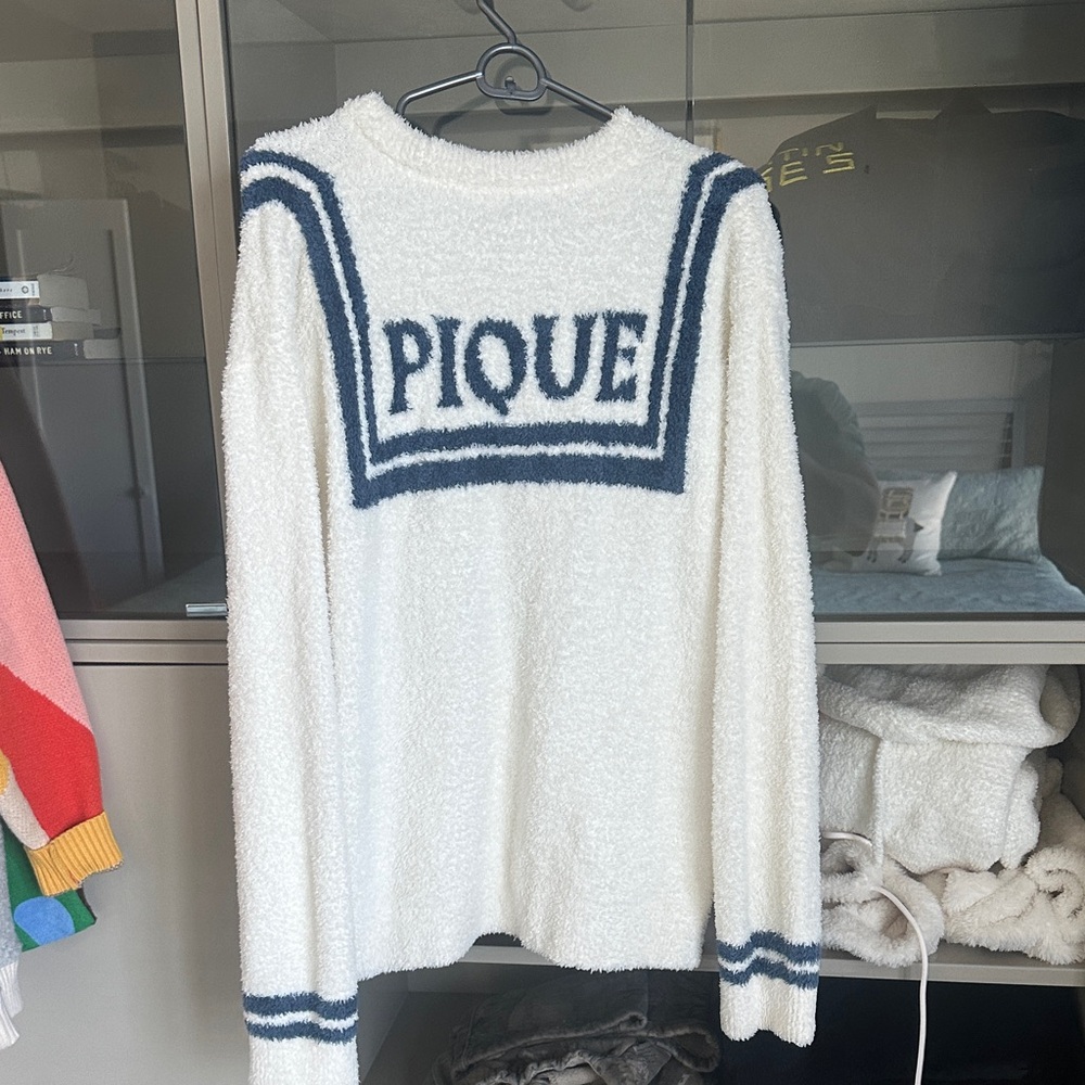 White and Blue Comfy Sweater